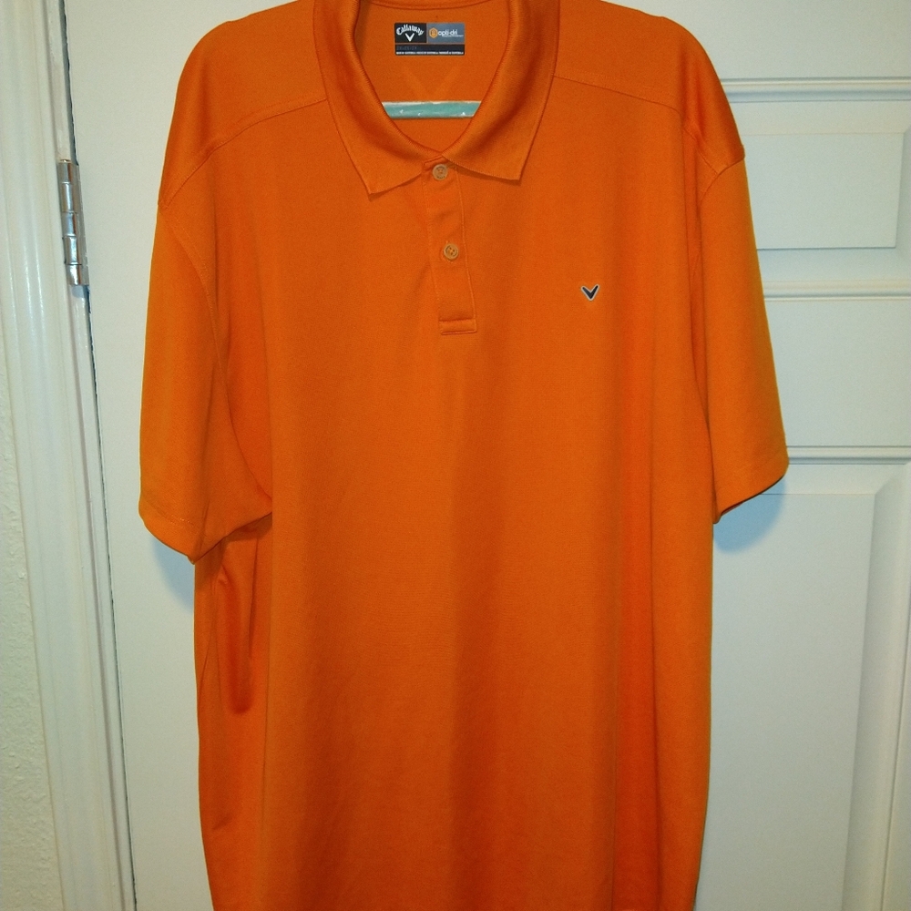 Callaway Opti Dri Orange Short Sleeve Polo Shirt Men's sz 2X.